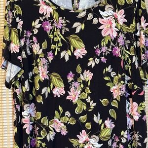 J JILL Wearever Collection Womens 2X Floral Multicolor Fairycore Cottagecore